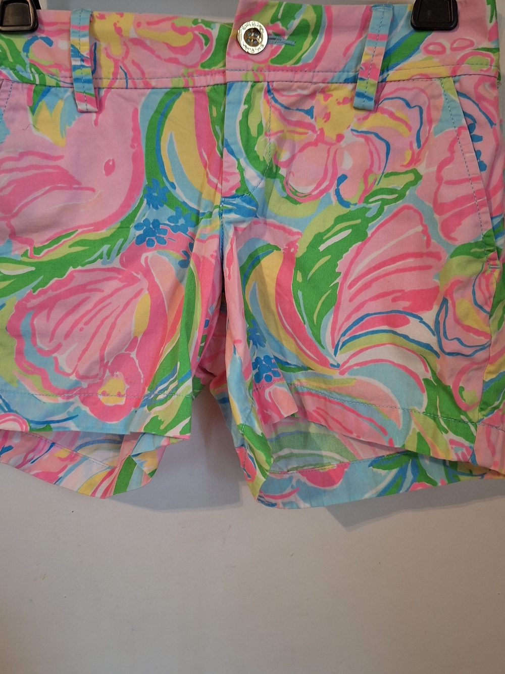 Lilly Pulitzer Pink Multi Floral Cotton Bermuda Shorts
